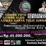 Dirgahayu Batam Ke-189, Pemko Gelar Lomba Foto dan Karya Jurnalistik