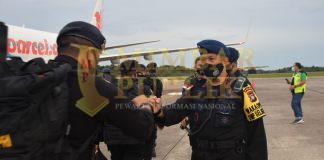 Back Up PAM Unras Omnibus Law RUU Cipta Kerja, 100 Personil Brimob Kepri BKO Polda Metro Jaya