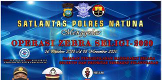 Siap-siap Polres Natuna akan Gelar Operasi Zebra Seligi Per 26 Oktober Hingga 8 November 2020
