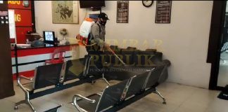 Cegah Penyebaran Covid-19, Seluruh Kantor Polisi Se-Polresta Barelang Disemprot Disinfektan