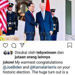 Presiden Jokowi Ucapkan Selamat Kepada Biden-Kamala Melalui Akun Instagram
