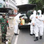 Kodim Bintan Bagikan 20 Ribu Masker dan Semprot Disinfektan