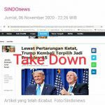 Tak Sesuai Fakta, Sindonews Take Down Berita Soal Kemenangan Trump