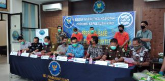 BNNP Kepri Musnahkan 4 Kilogram Sabu dari Tangan 3 Tersangka Pemusnahan Sabu di BNNP Kepri, Rabu(04/11/2020). Foto(non)