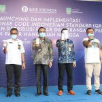 Penggunaan QRIS di Pasar Hang Tuah Nongsa Kota Batam, Diapresiasi Jefridin Sekda Kota Batam Jefridin photo bersama saat sosialisasi penggunaan QRIS di Pasar yang Tuah Nongsa, Kota Batam. / foto- mcb