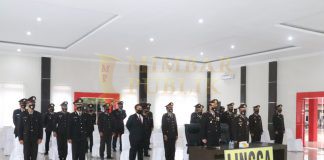 Polres Lingga Ikuti Upacara Ziarah Nasional Secara Virtual