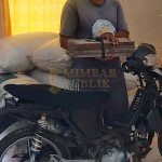 Curi 20 Karung Gabah, Warga Ketapang Lamsel Diringkus Polisi Pelaku dan brang bukti yang diamankan anggota polsek penengahan