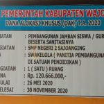 Rawan Korupsi, L-KONTAK Soroti DAK Fisik Bidang Pendidikan Tahun 2020 Kabupaten Wajo SMP N 2 Sajoanging, Kabupaten Wajo, Sulsela