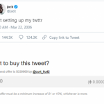 Lelang Cuitan Pertama di Twitter Sudah Tembus 100.000 Dolar AS