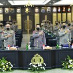 Rakernis Gabungan 4 Divisi, Kapolri Minta Penguatan Transformasi Menuju Polri Presisi Kapolri Jenderal Listyo Sigit Prabowo membuka Rapat Kerja Teknis (Rakernis) gabungan Divisi Hukum (Divkum) Polri, Divisi Humas Polri, Divisi Hubinter Polri dan Divisi Teknologi Informasi dan Komunikasi (Div TIK) Polri, di Gedung Rupatama, Jakarta Selatan, Kamis (3/6/2021).