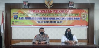 Pemeriksaan Psikologi Pemegang dan Calon Pemegang Senpi oleh Kapolres Tanah Karo Pemeriksaan Psikologi Polres Tanah Karo