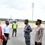Danlantamal IV Sambut Kedatangan Menko PMK di Bandara RFH Tanjungpinang