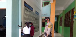 Cegah Penyebaran Covid-19, Polsek Lubuk Baja Cek Prokes Sekolah Tatap Muka Terbatas