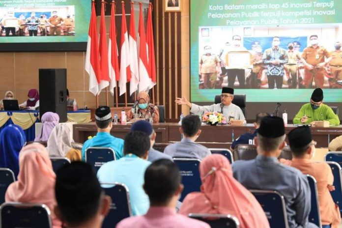 Rapat Teknis Kompetisi Inovasi Pelayanan Publik di Ruang Rapat Hang Nadim, Kantor Wali Kota Batam, Jumat (12/11/2021). Foto: Diskominfo Batam