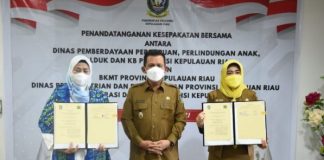 Tingginya Tingkat Kekerasan Terhadap Anak dan Perempuan di Kepri Jadi Perhatian Gubernur Gubernur Kepri bersama Tim pemerhati anak dan Perempuan. (Foto/humas)