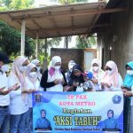 TP PKK Kota Metro Kunjungi Warga Penderita Kanker Dalam Kegiatan Aksi Tabuh