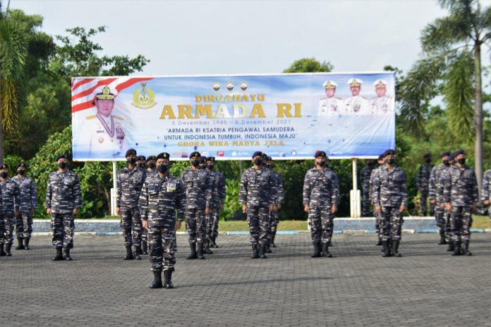 Lantamal IV Melaksanakan Peringatan Hari Armada RI Tahun 2021, Senin (6/12/21). Foto: Dok Lantamal IV