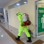 Lagi, Lingkungan Gedung Mapolresta Barelang Disemprot Disinfektan