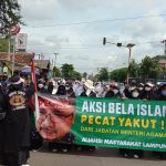 Spanduk Pecat Yaqut Mewarnai Aksi di Lampura