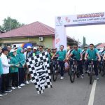 Memeriahkan Ulang Tahun Lampung Utara Pemkab Gelar Jalan Sehat Dan Sepeda Santai