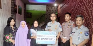 Kurang Dari 1 Hari, Jasa Raharja Kepri Serahkan Santunan Korban Kecelakaan Meninggal Dunia Salah Satu Anggota Kepolisian