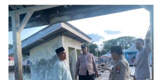 Respon Cepat IPTU Supriono Datangi Robohnya Pelantar Pelabuhan Tajur Di Dusun Resun, Kecamatan Senayang