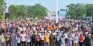 Dalam Rangka Hari Jadi Bengkalis ke-513, Pemkab Bengkalis Gelar Senam Bersama